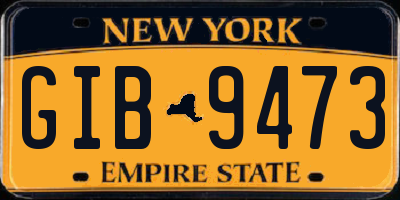 NY license plate GIB9473