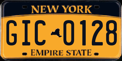 NY license plate GIC0128