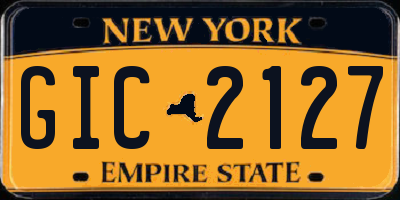 NY license plate GIC2127