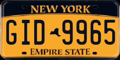 NY license plate GID9965