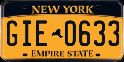 NY license plate GIE0633