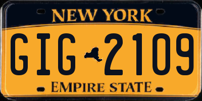 NY license plate GIG2109