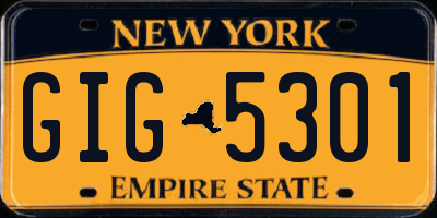 NY license plate GIG5301