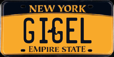 NY license plate GIGEL