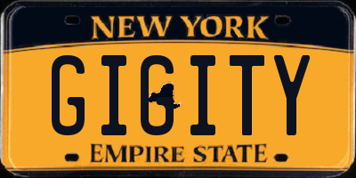 NY license plate GIGITY