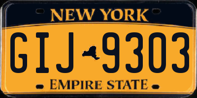 NY license plate GIJ9303