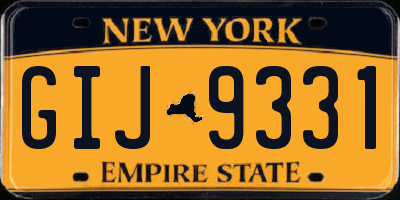 NY license plate GIJ9331