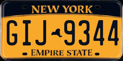 NY license plate GIJ9344
