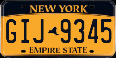 NY license plate GIJ9345