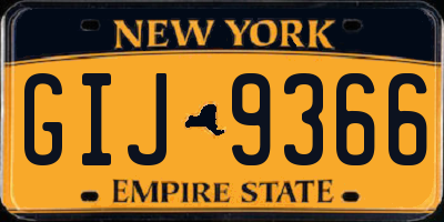 NY license plate GIJ9366