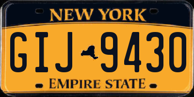 NY license plate GIJ9430