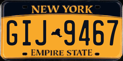 NY license plate GIJ9467
