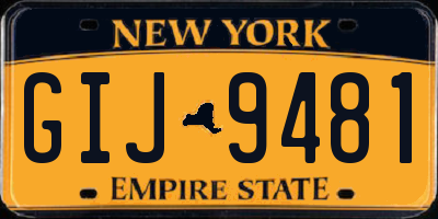NY license plate GIJ9481