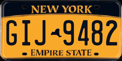 NY license plate GIJ9482