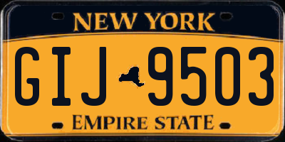 NY license plate GIJ9503