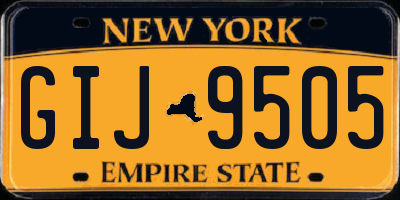 NY license plate GIJ9505