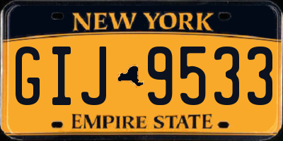 NY license plate GIJ9533