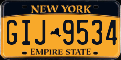 NY license plate GIJ9534