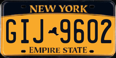 NY license plate GIJ9602