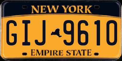 NY license plate GIJ9610