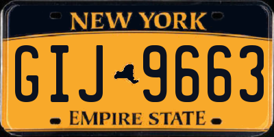 NY license plate GIJ9663