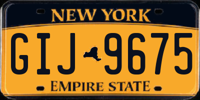 NY license plate GIJ9675