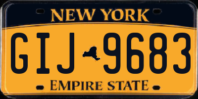 NY license plate GIJ9683