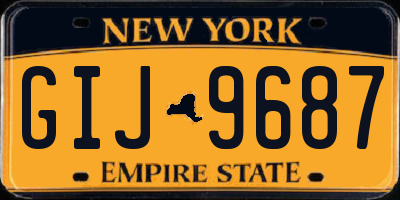 NY license plate GIJ9687