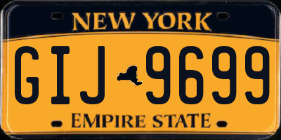 NY license plate GIJ9699