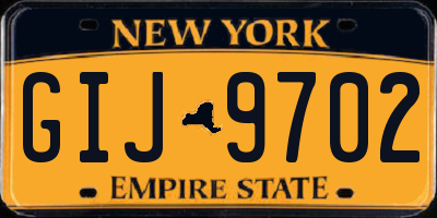 NY license plate GIJ9702