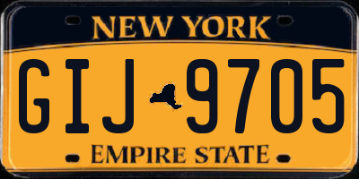NY license plate GIJ9705
