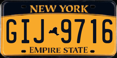 NY license plate GIJ9716