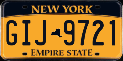 NY license plate GIJ9721