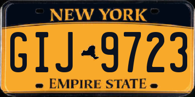 NY license plate GIJ9723