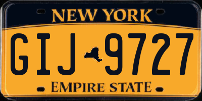 NY license plate GIJ9727
