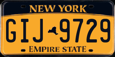 NY license plate GIJ9729