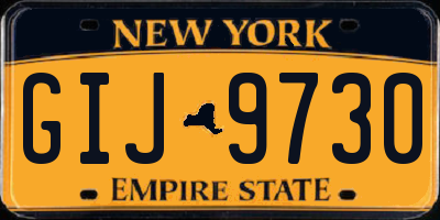 NY license plate GIJ9730