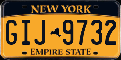 NY license plate GIJ9732