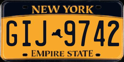 NY license plate GIJ9742