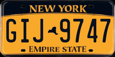 NY license plate GIJ9747