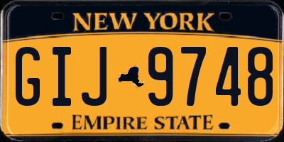 NY license plate GIJ9748