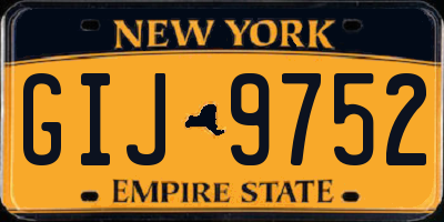 NY license plate GIJ9752