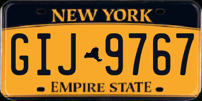 NY license plate GIJ9767