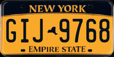 NY license plate GIJ9768