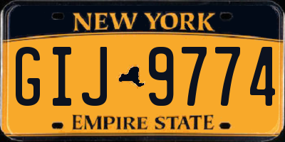 NY license plate GIJ9774