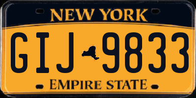 NY license plate GIJ9833