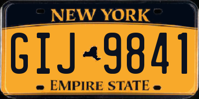 NY license plate GIJ9841