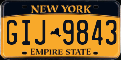 NY license plate GIJ9843