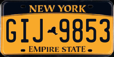 NY license plate GIJ9853