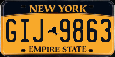 NY license plate GIJ9863